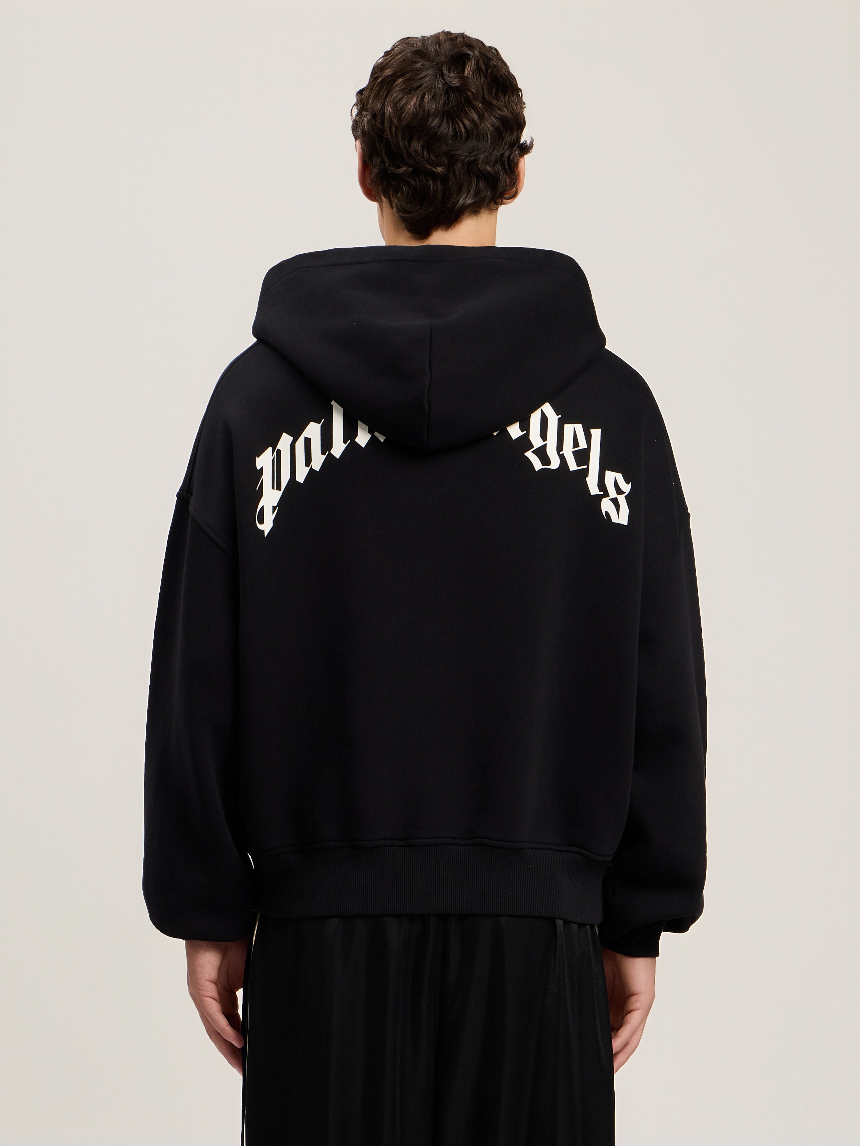 Back Curved Logo Zip Hoodie