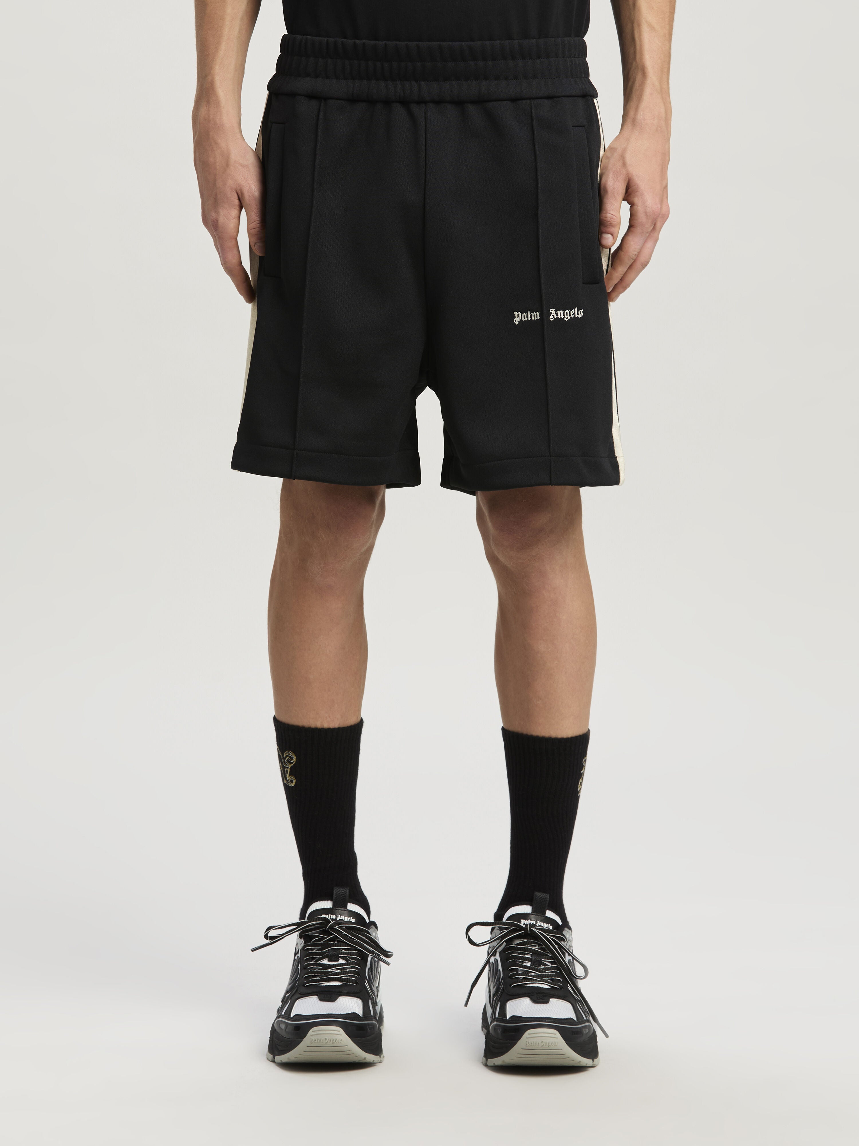 CLASSIC LOGO TRACK SHORTS BLACK OFF WHIT